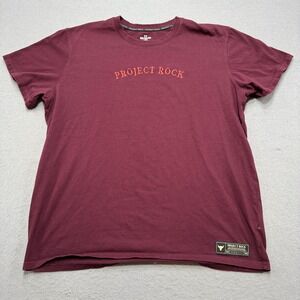 Under Armour T-Shirt Men's 2XL Maroon Blood Sweat Respect Project Rock Loose Fit